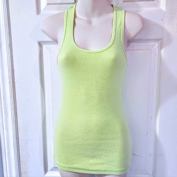 Roots Ribbed Racer-back Neon Tank Top - Picture 3 of 6